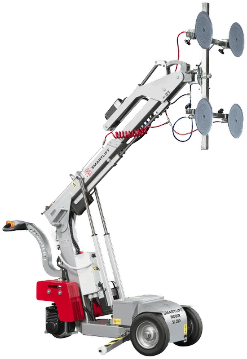Robot de pose Smartlift SL380, gris, avec ses quatre ventouses